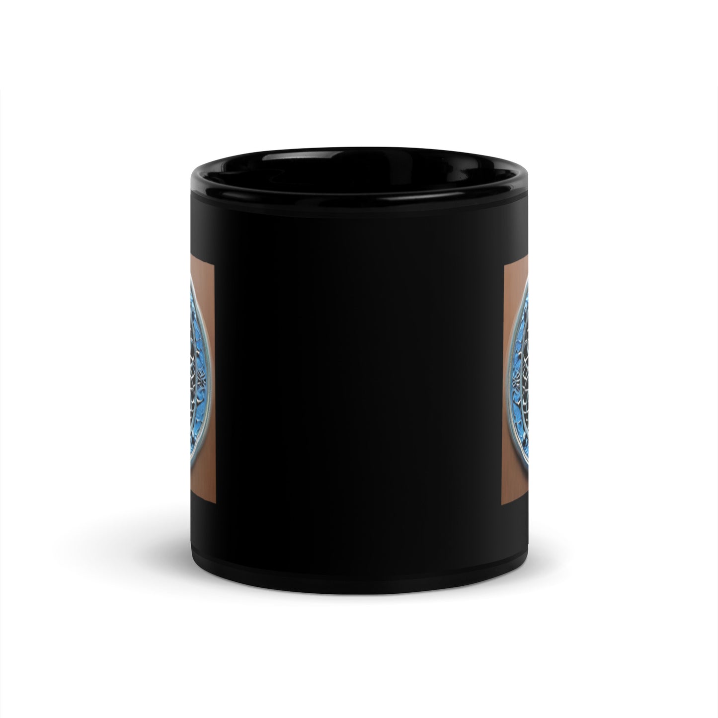 Blue Celtic Design Black Coffee Mug