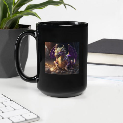 Baby Dragon Black Coffee Mug
