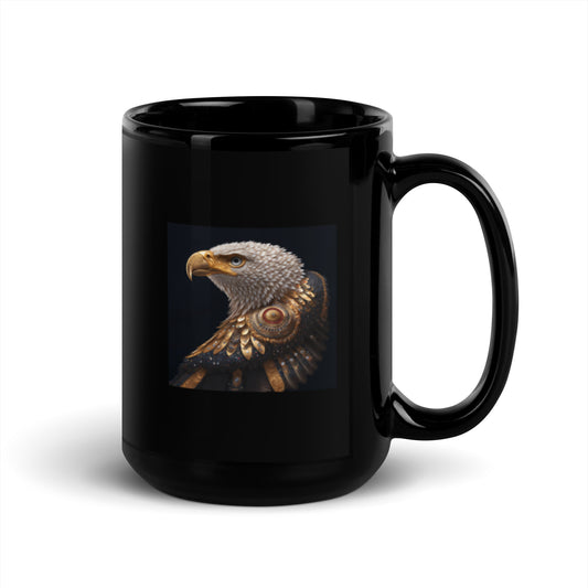 Eagle Made Of Gold and Fine Jewels Black Coffee Mug