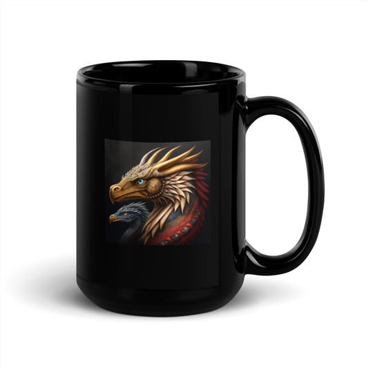 Dragon Eagle Black Coffee Mug