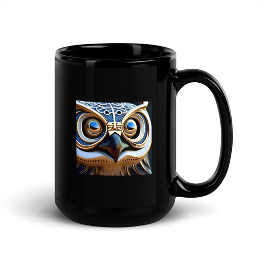 Celtic Owl Black Coffee Mug