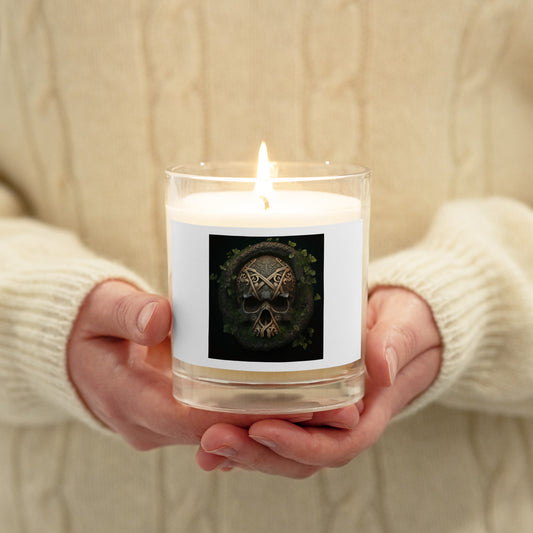 Green Celtic Skull Candle