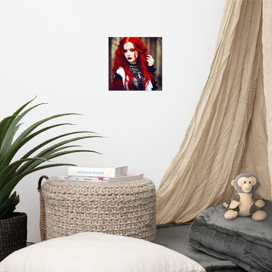 Stunning Beautiful Red Haired Goth Princess Photo Paper Poster #2