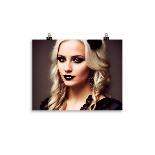 Stunning Beautiful blonde Haired Goth Princess Photo Paper Poster #2