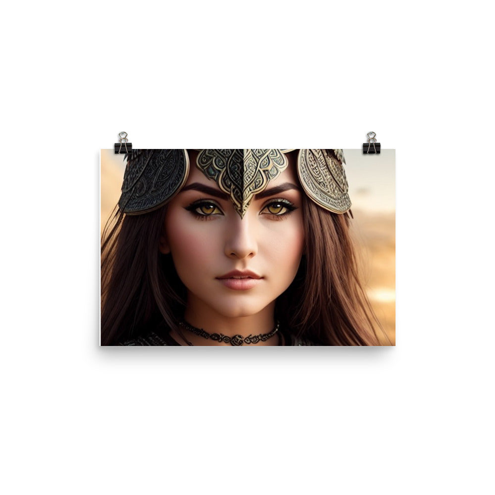 Beautiful Owl Warrior Princess Photo Paper Poster #1