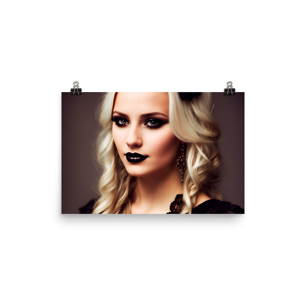 Stunning Beautiful blonde Haired Goth Princess Photo Paper Poster #2