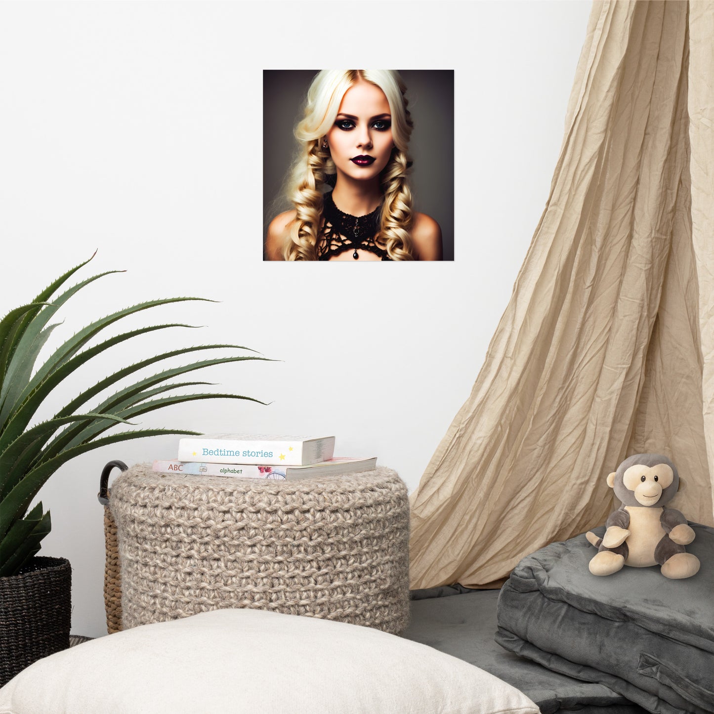 Stunning Beautiful Blonde Haired Goth Princess Photo Paper Poster #1