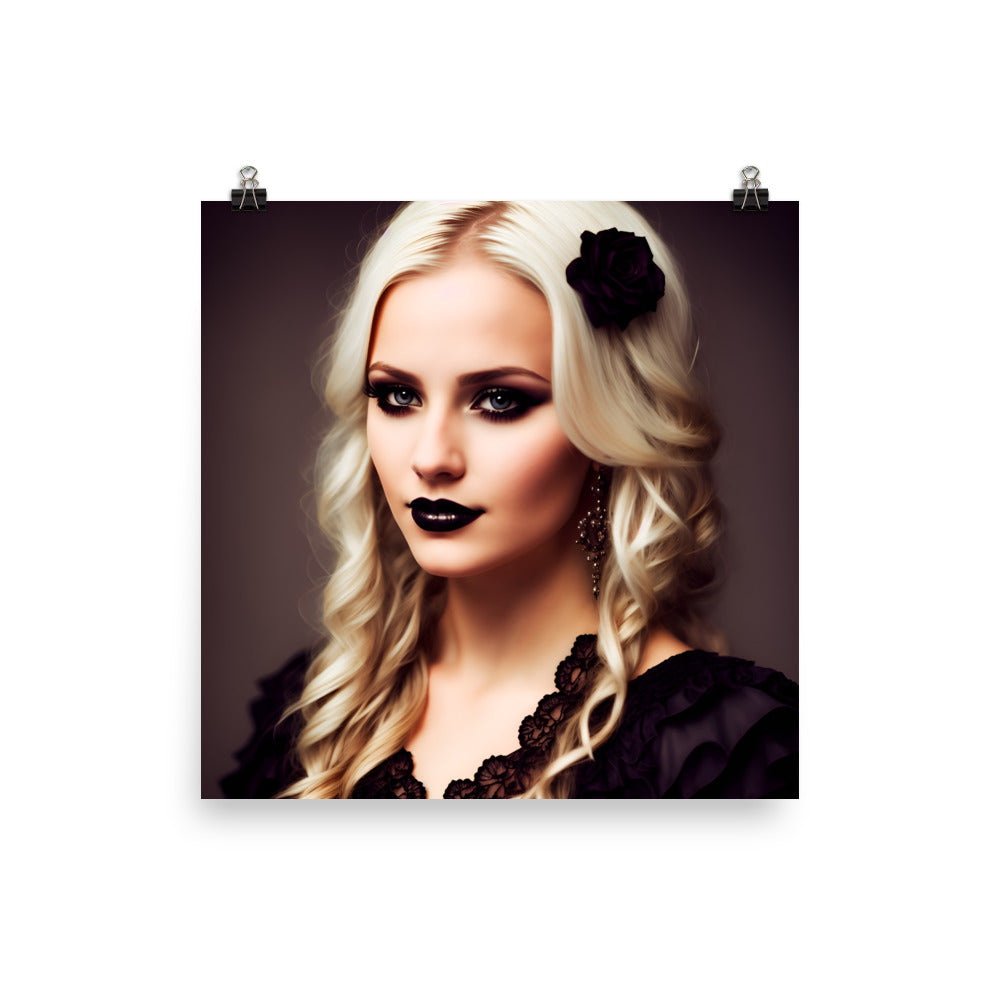 Stunning Beautiful blonde Haired Goth Princess Photo Paper Poster #2