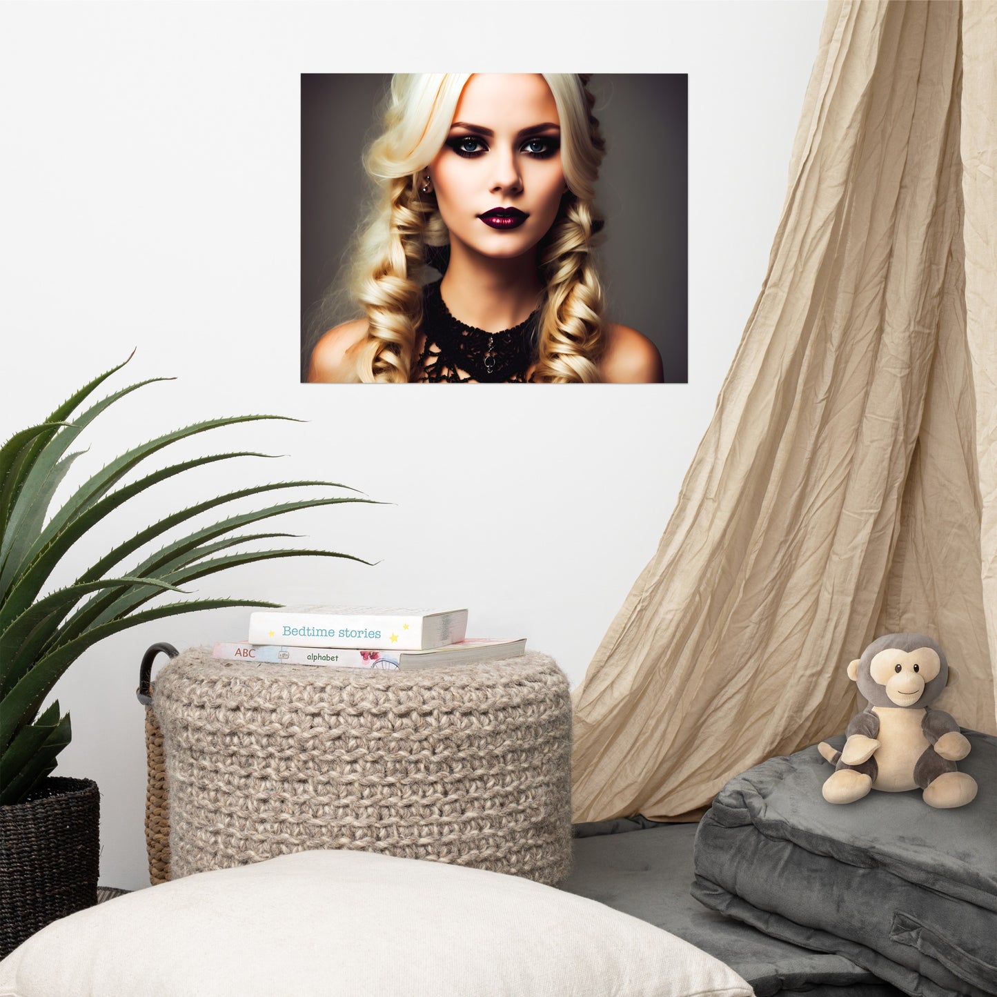 Stunning Beautiful Blonde Haired Goth Princess Photo Paper Poster #1