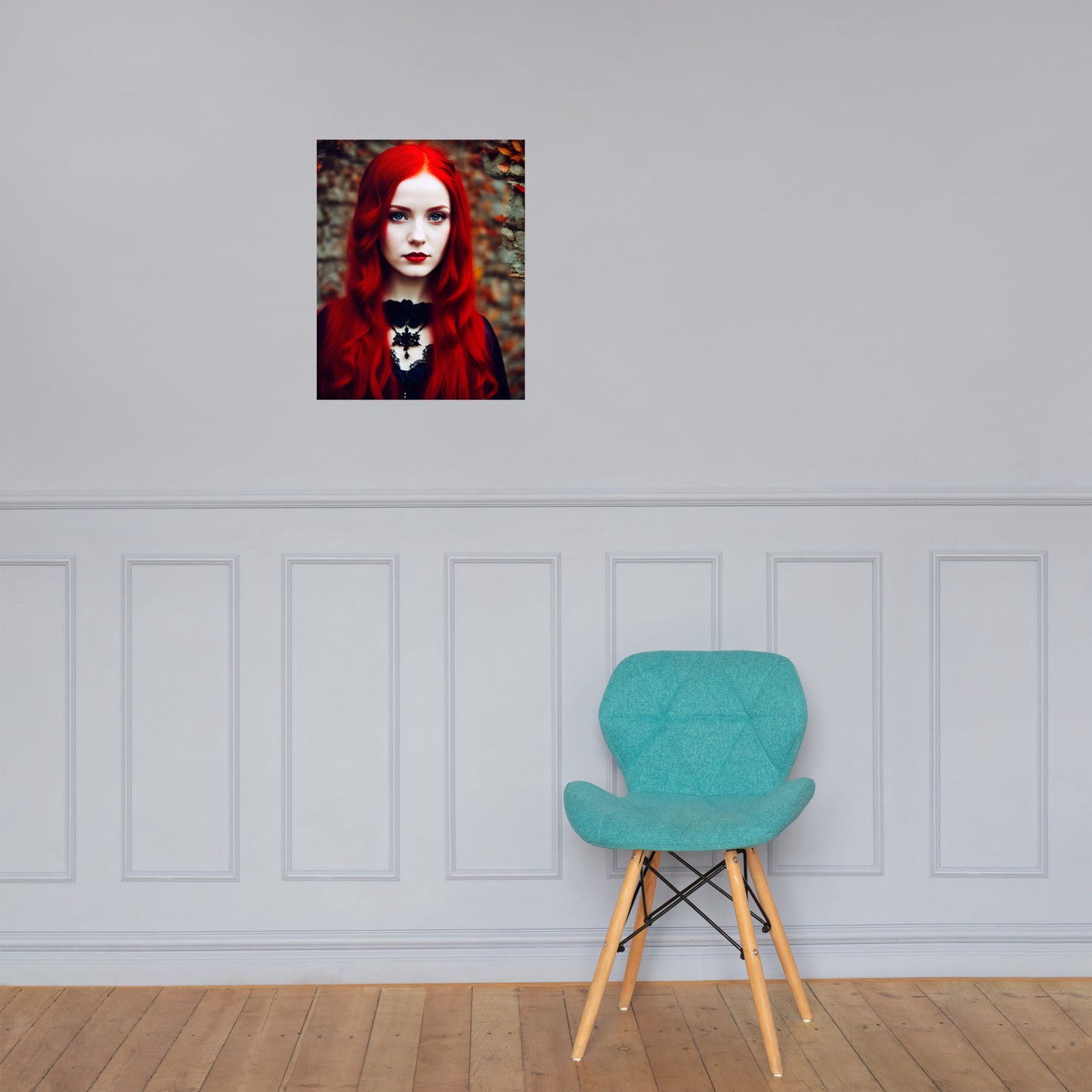 Stunning Beautiful Red Haired Goth Princess Photo Paper Poster #1