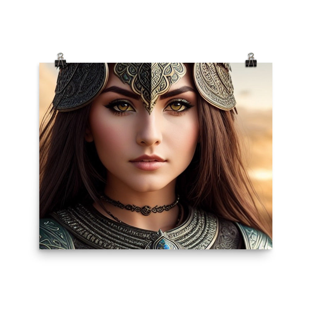 Beautiful Owl Warrior Princess Photo Paper Poster #1