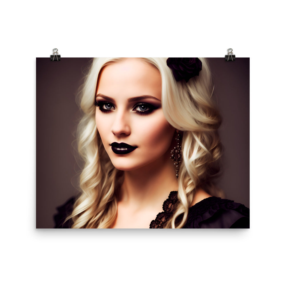 Stunning Beautiful blonde Haired Goth Princess Photo Paper Poster #2