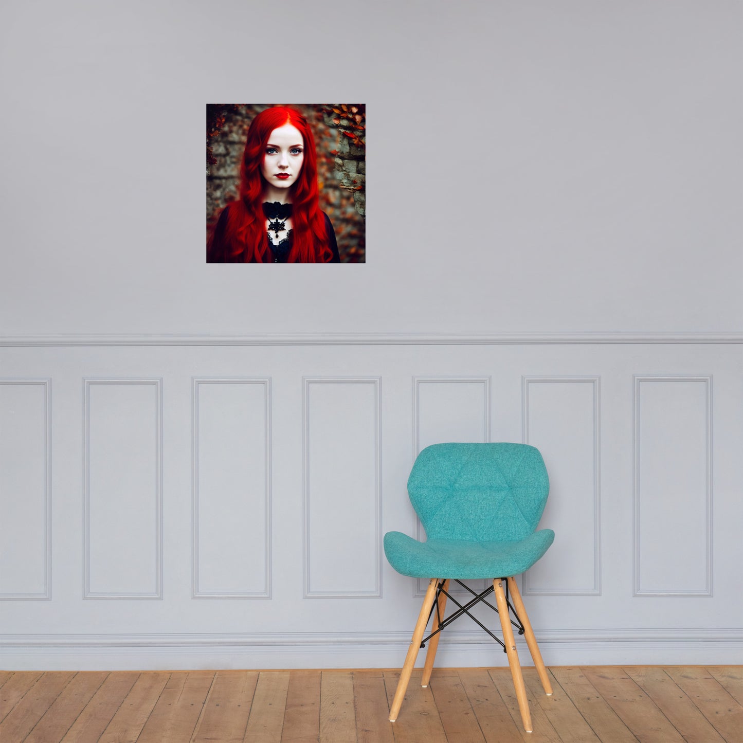 Stunning Beautiful Red Haired Goth Princess Photo Paper Poster #1