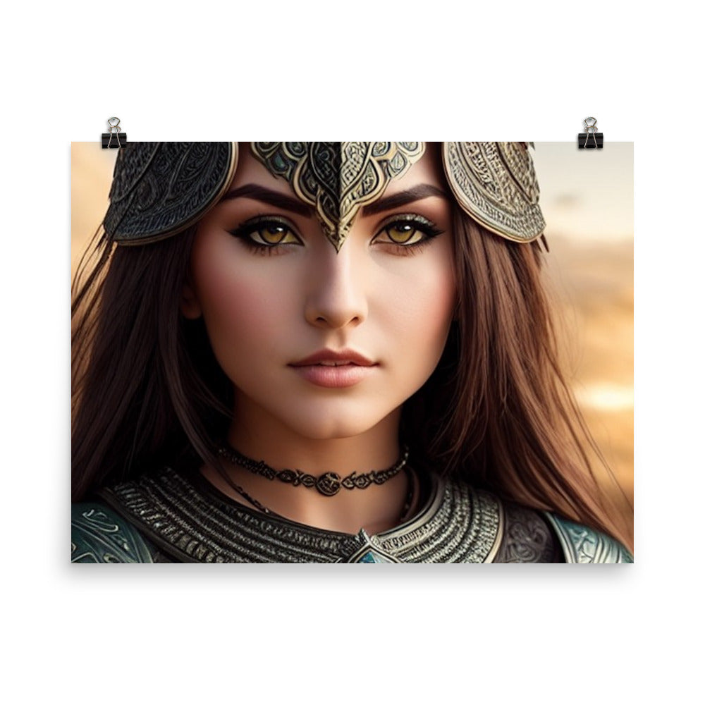 Beautiful Owl Warrior Princess Photo Paper Poster #1