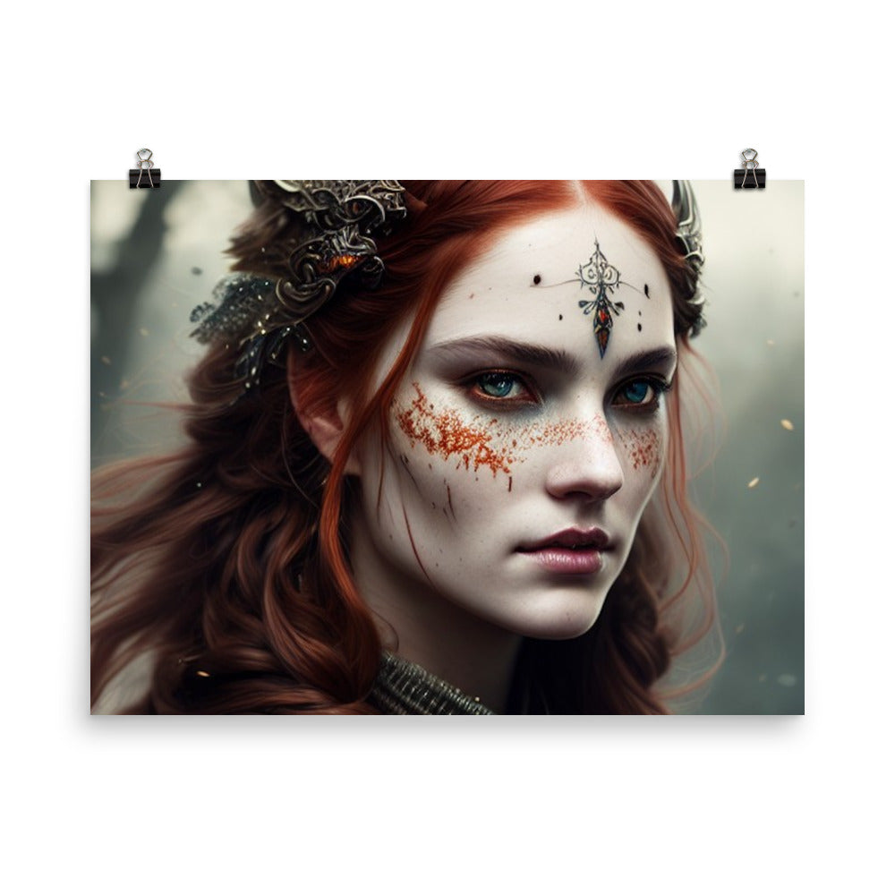 Celtic Warrior Princess Photo Paper Poster #1