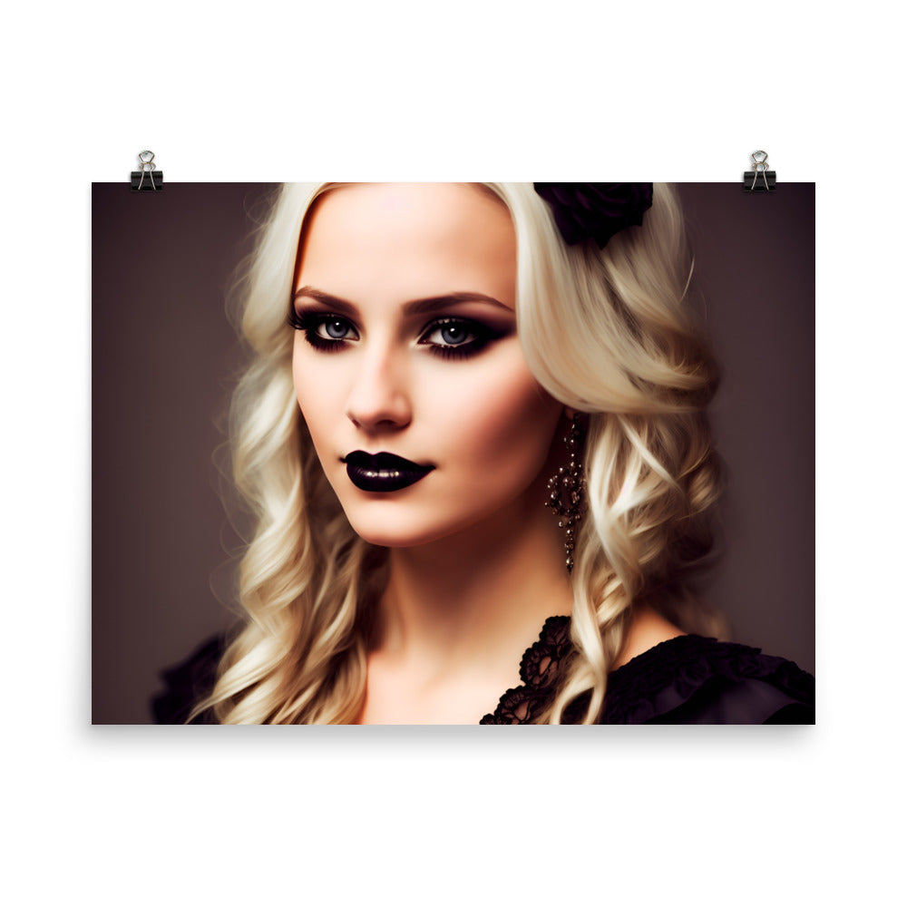 Stunning Beautiful blonde Haired Goth Princess Photo Paper Poster #2