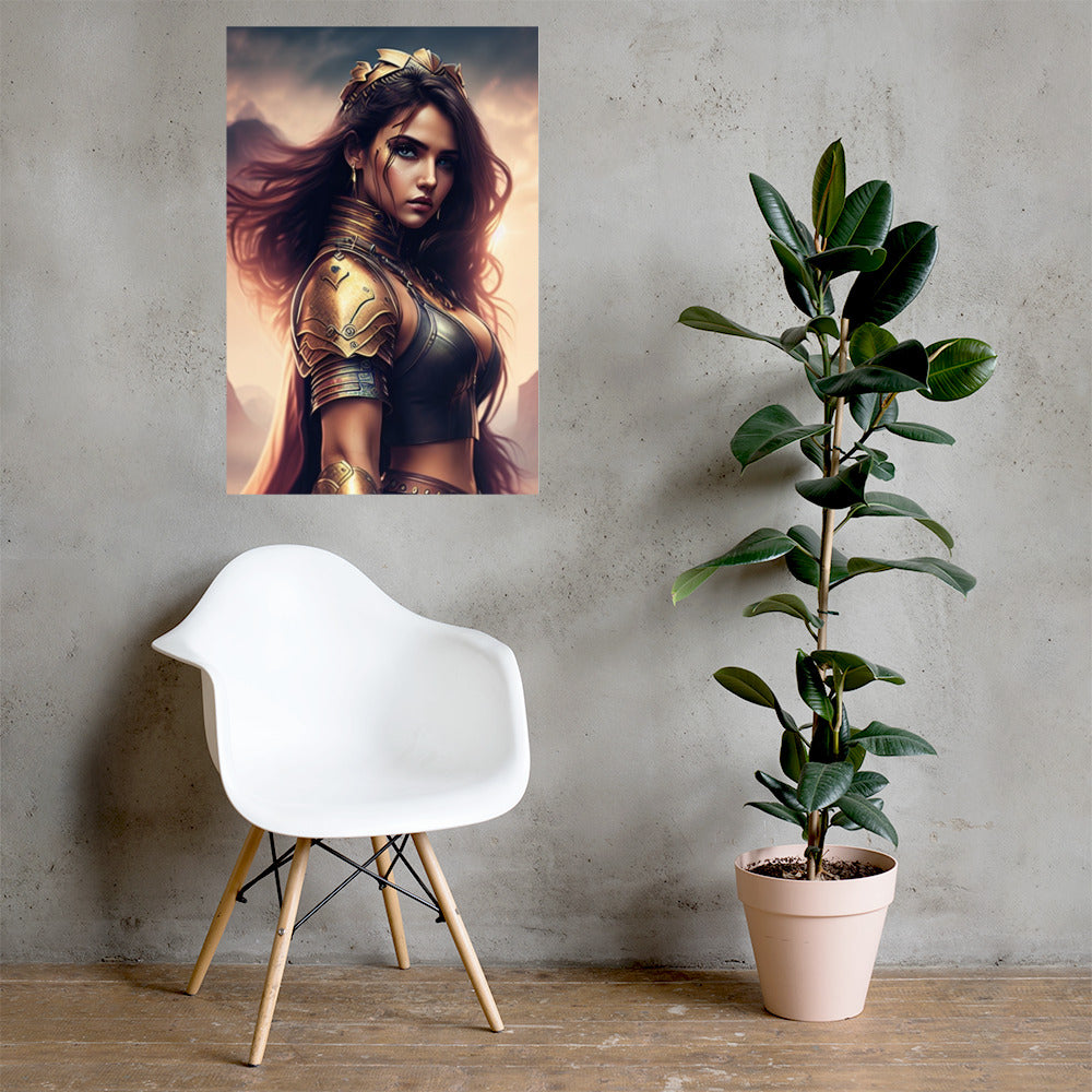 Stunning Beautiful Celtic Tiger Warrior Princess Photo Paper Poster #3