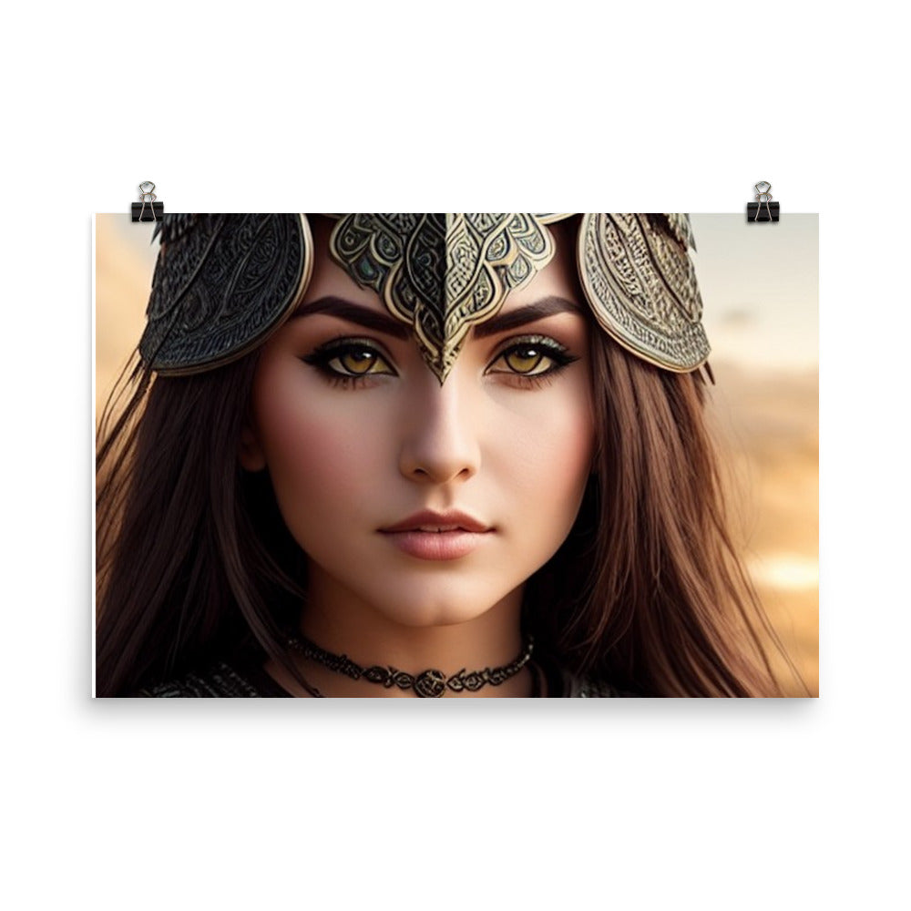 Beautiful Owl Warrior Princess Photo Paper Poster #1