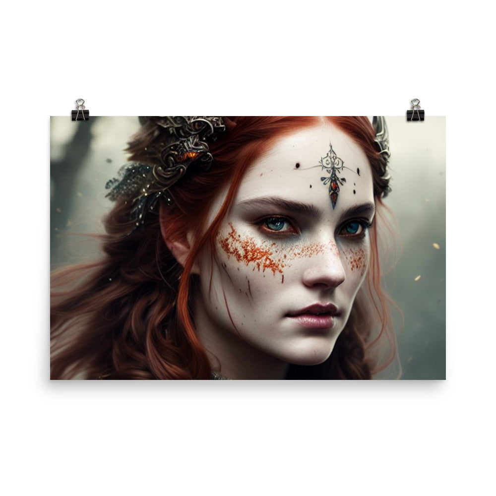 Celtic Warrior Princess Photo Paper Poster #1