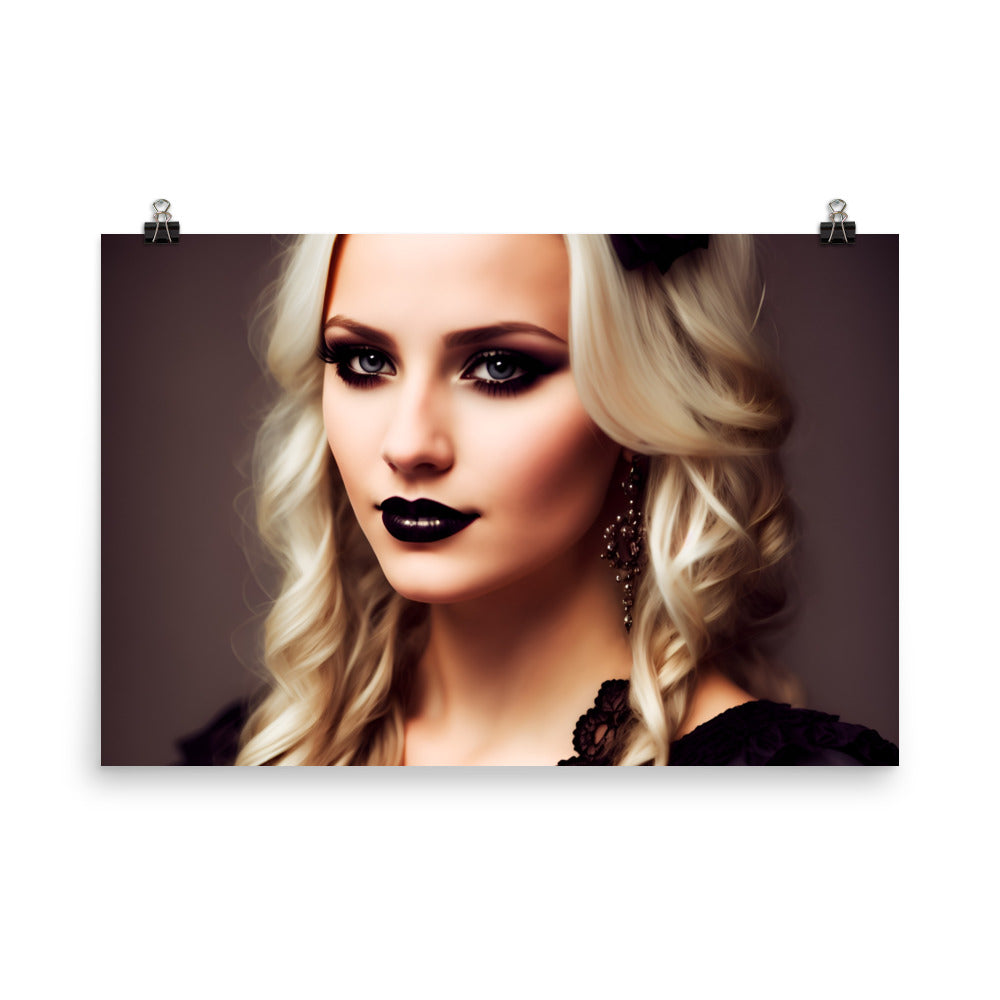 Stunning Beautiful blonde Haired Goth Princess Photo Paper Poster #2