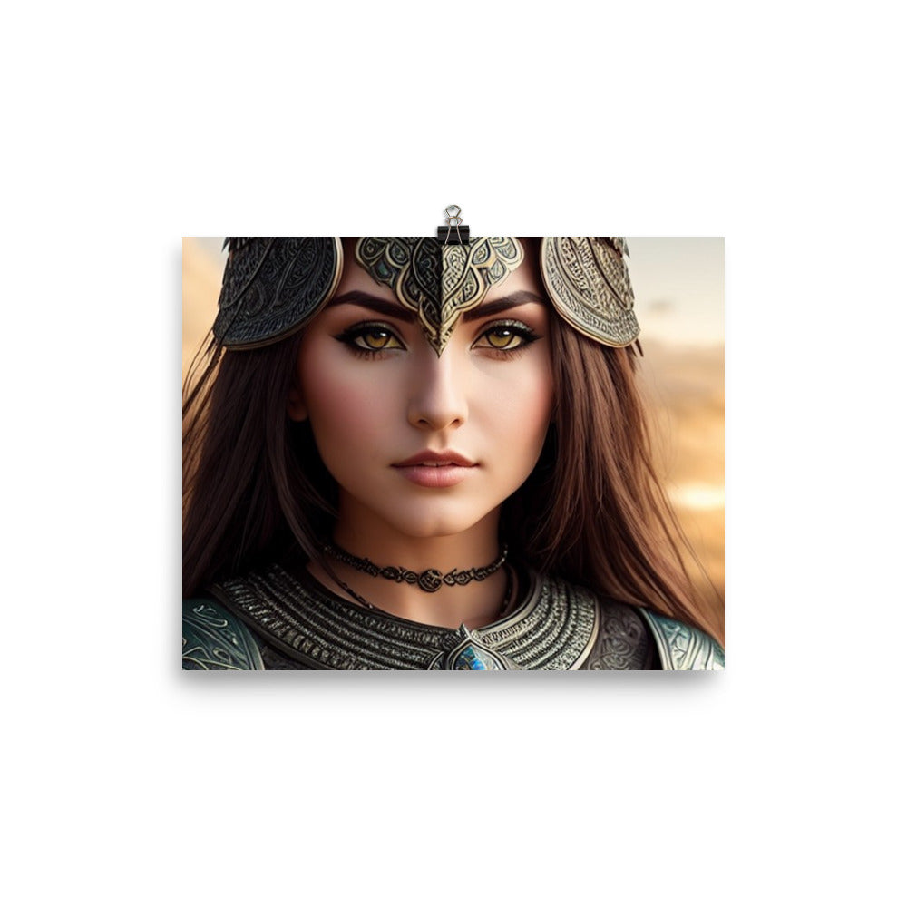 Beautiful Owl Warrior Princess Photo Paper Poster #1