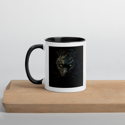 Black Tiger Mugs with Color Inside