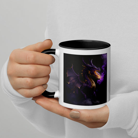 Purple Fire Breathing Dragon Coffee Mug With Color Inside