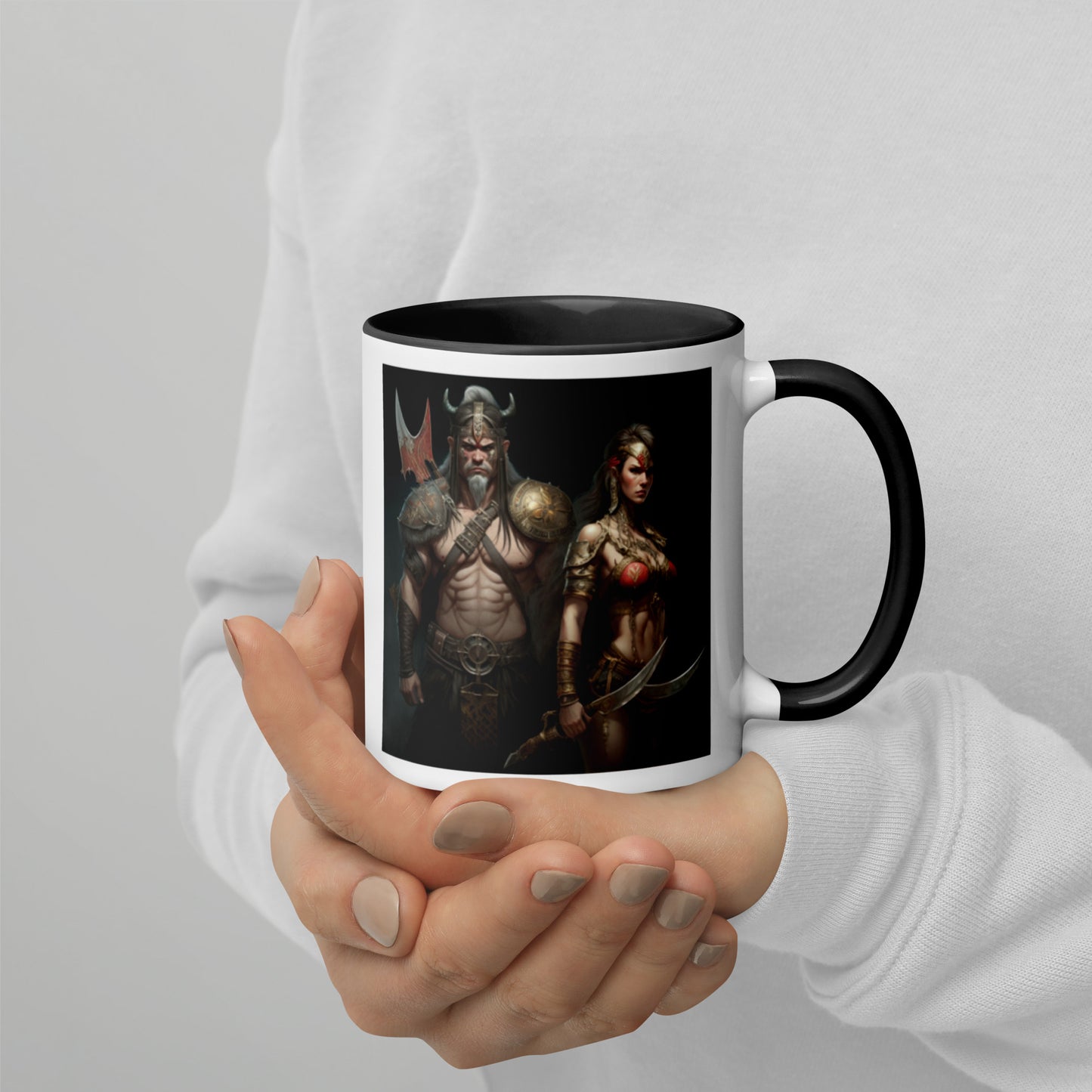 Warrior Dragon Slayers Mug with Color Inside