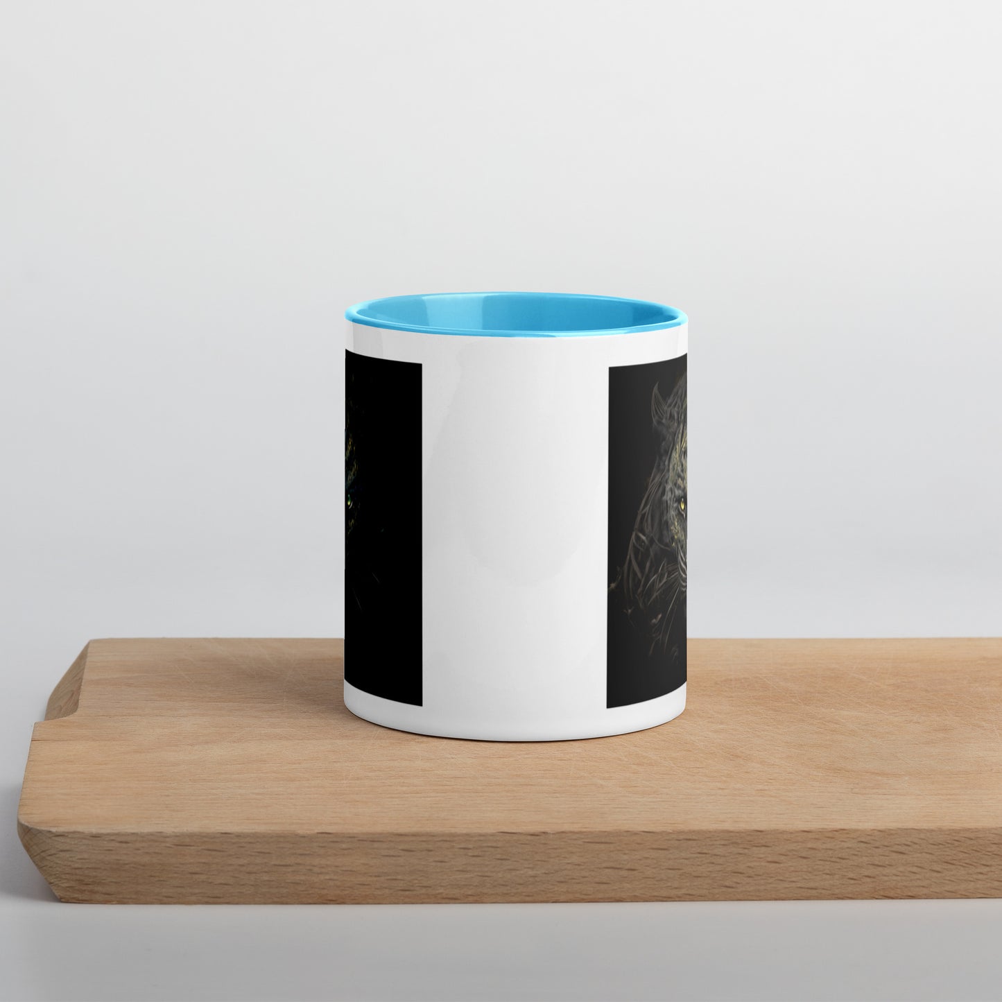 Black Tiger Mugs with Color Inside