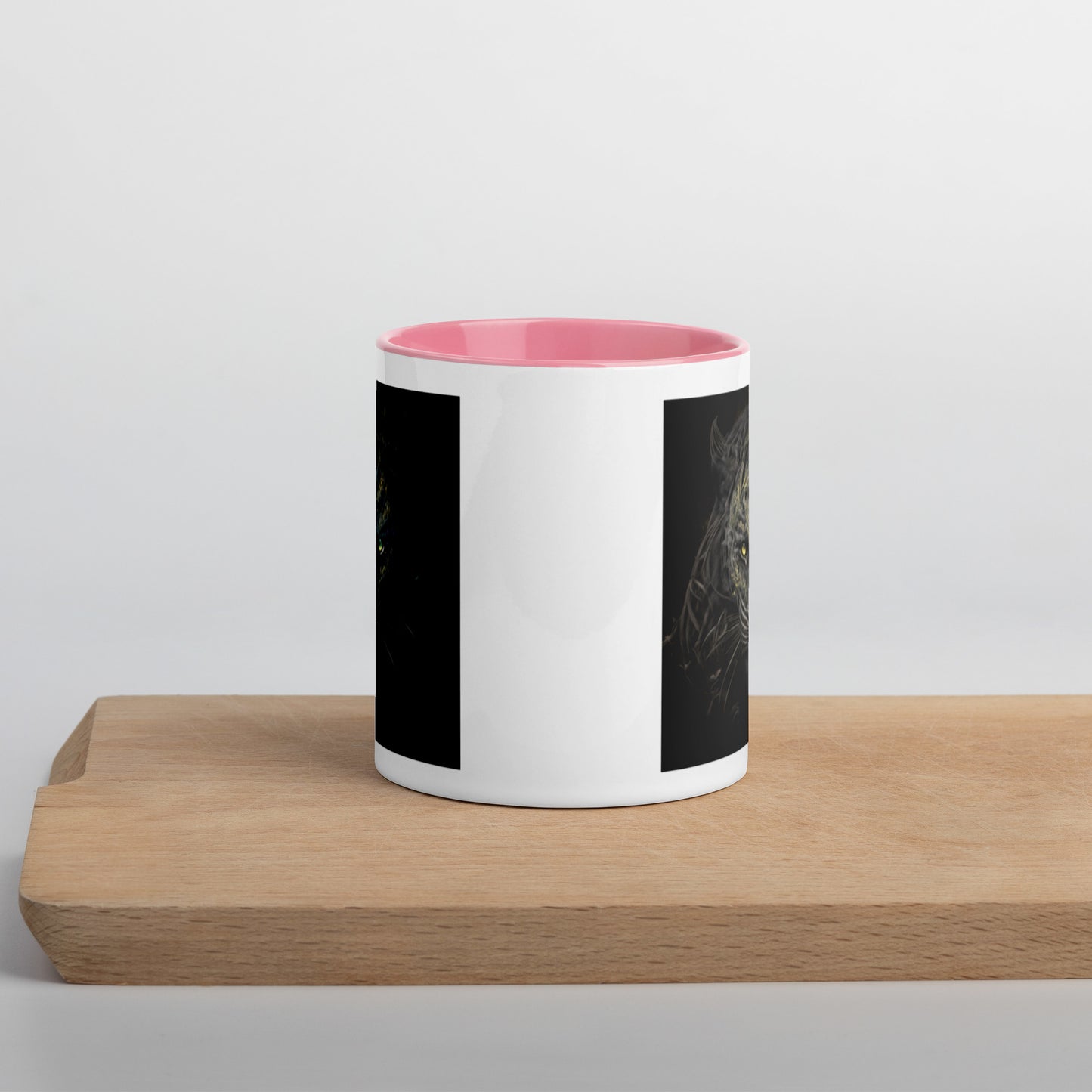 Black Tiger Mugs with Color Inside