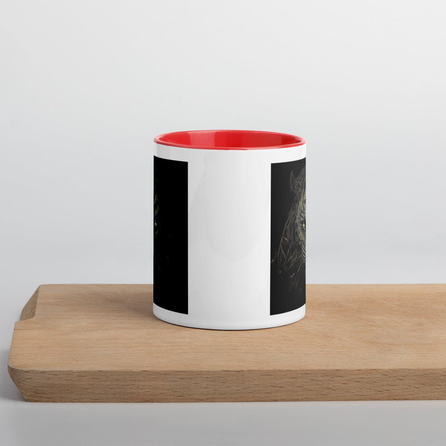 Black Tiger Mugs with Color Inside