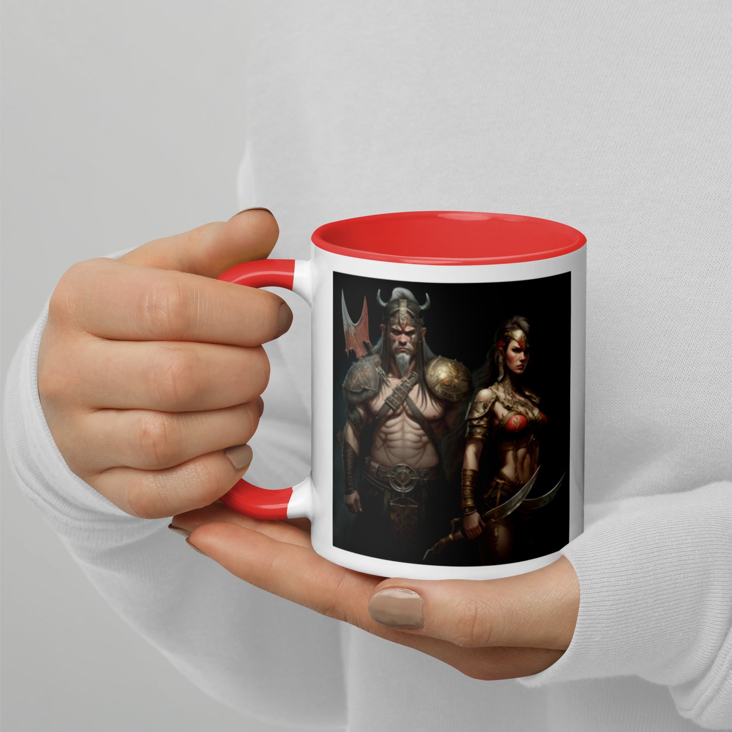 Warrior Dragon Slayers Mug with Color Inside
