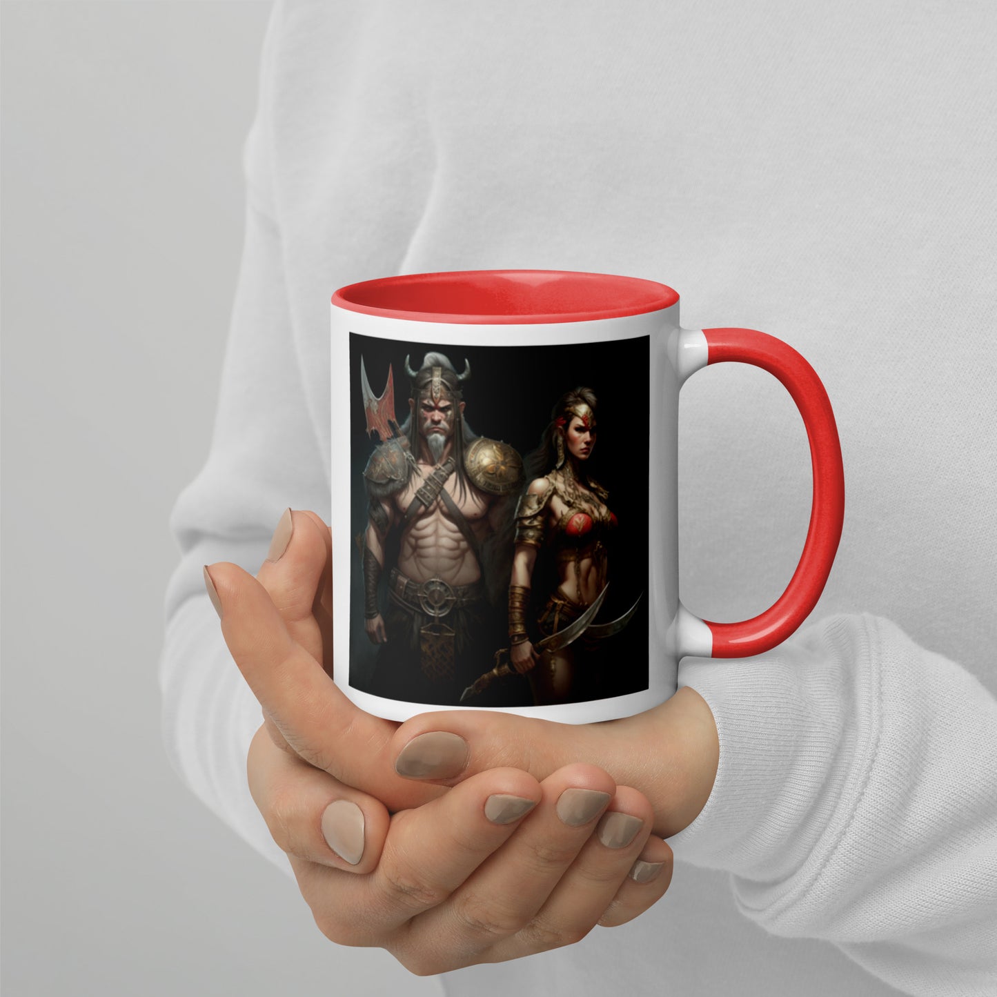 Warrior Dragon Slayers Mug with Color Inside