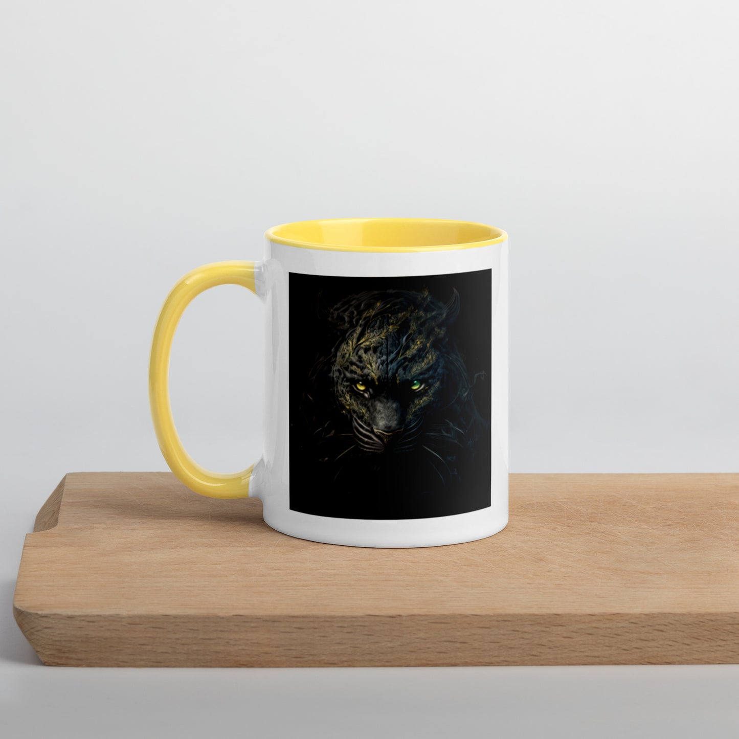 Black Tiger Mugs with Color Inside