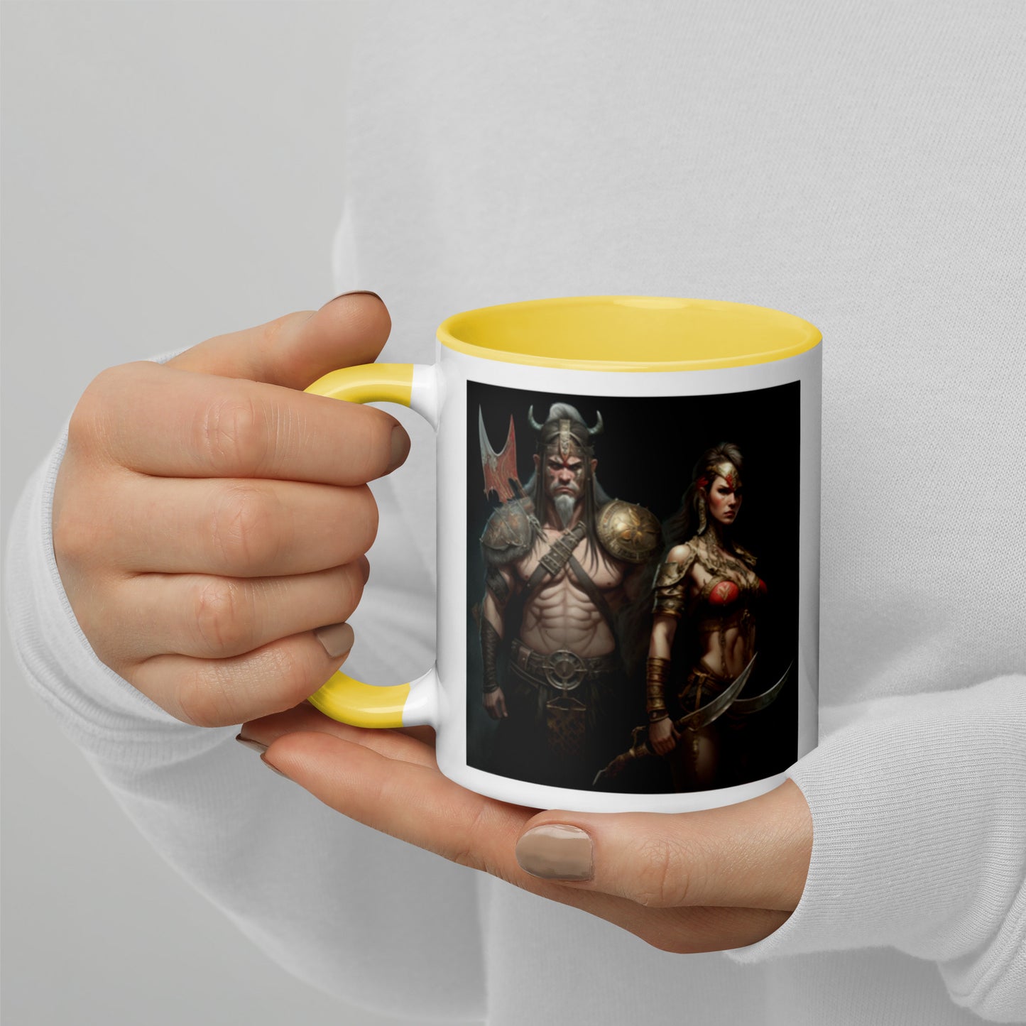Warrior Dragon Slayers Mug with Color Inside