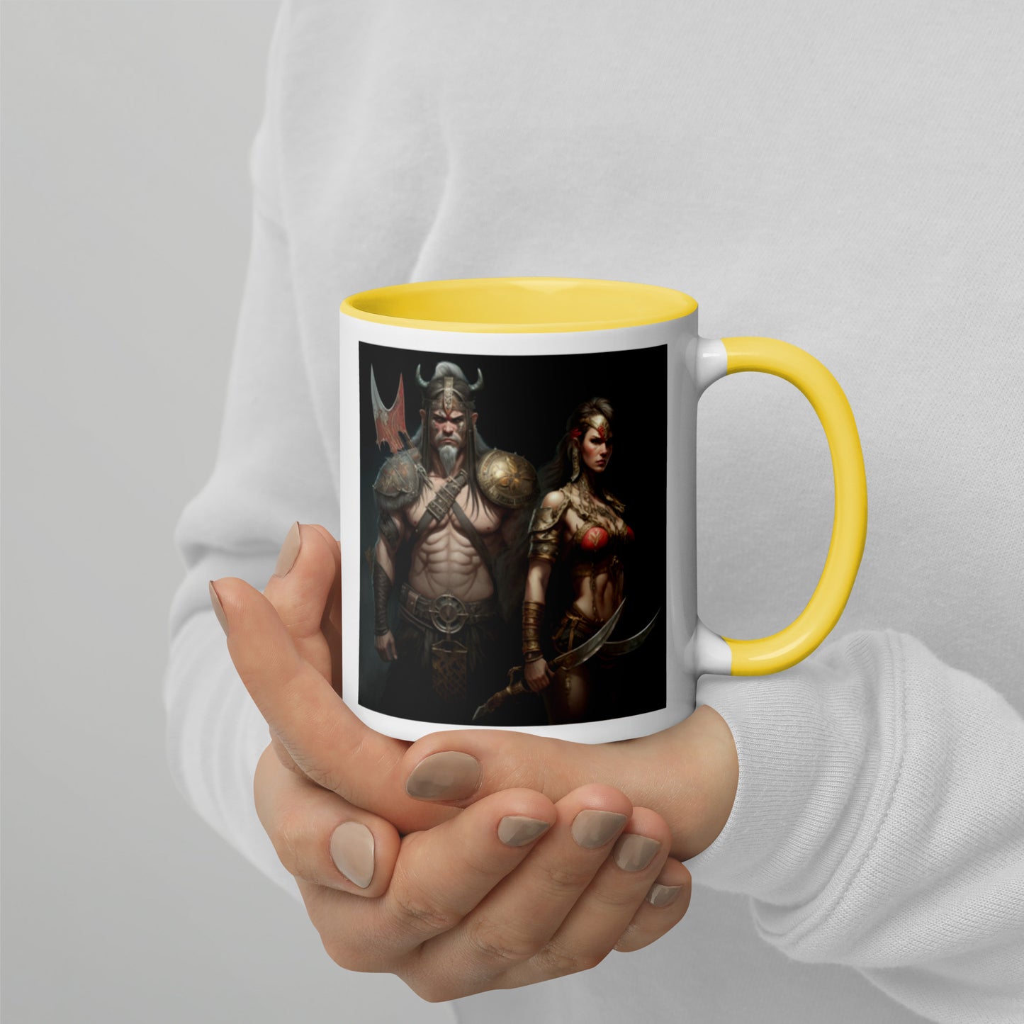 Warrior Dragon Slayers Mug with Color Inside