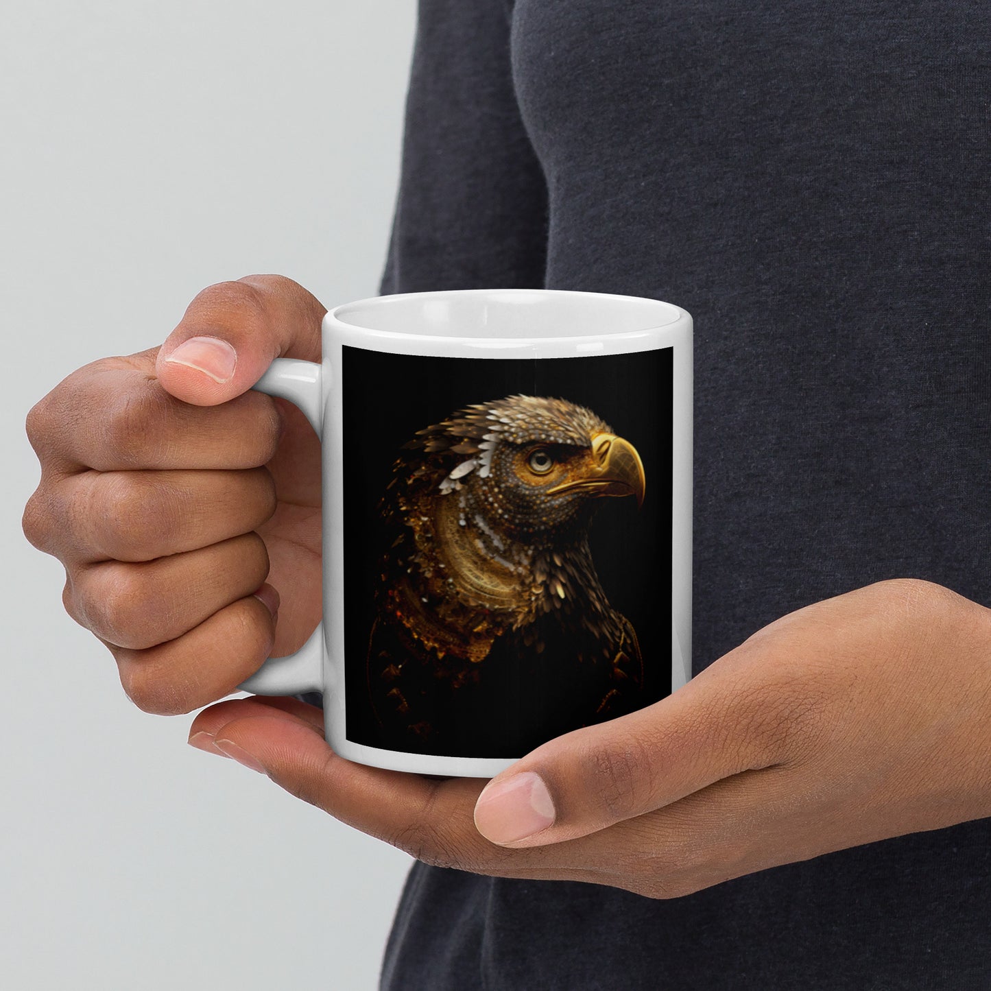 Jeweled Eagle White Coffee Mug