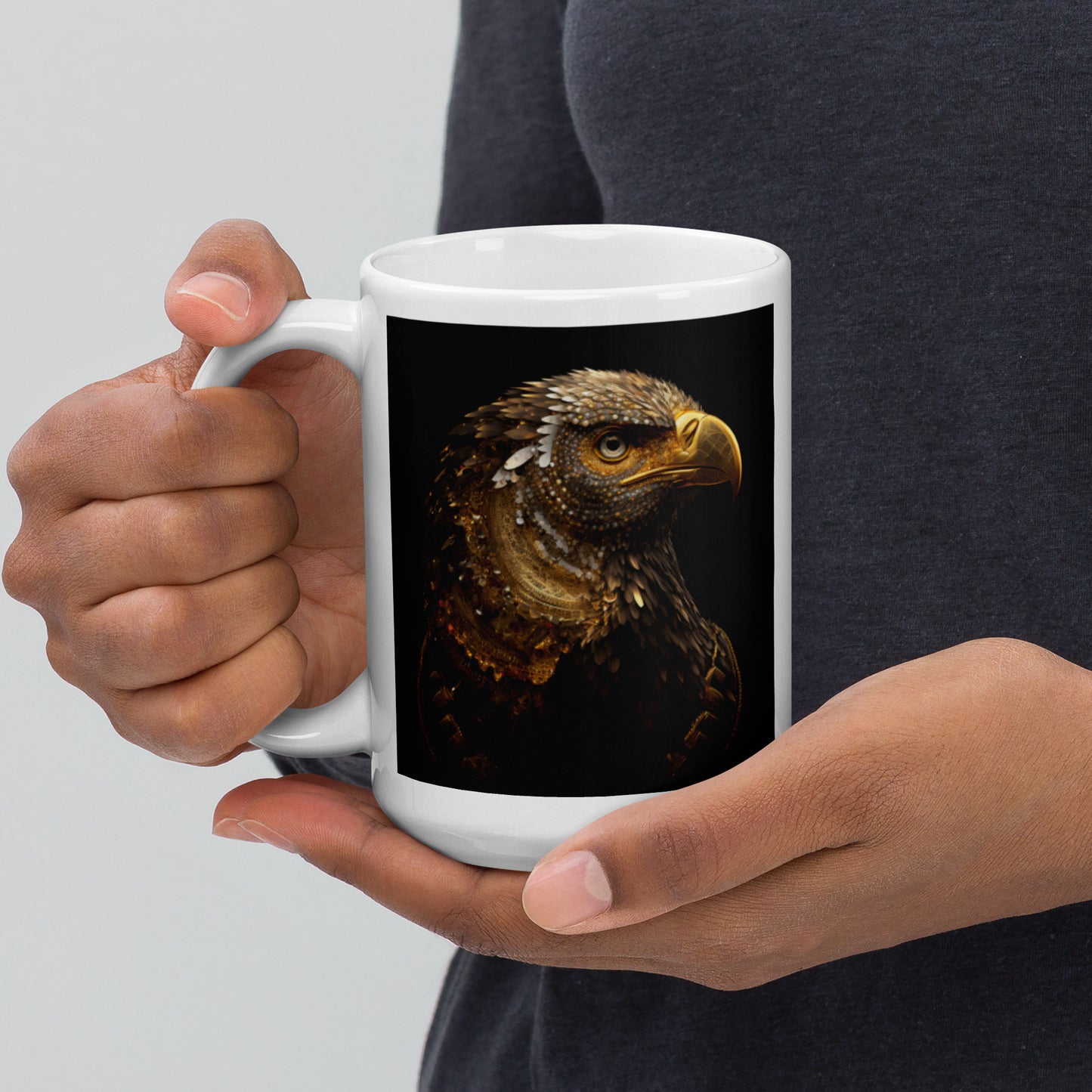 Jeweled Eagle White Coffee Mug