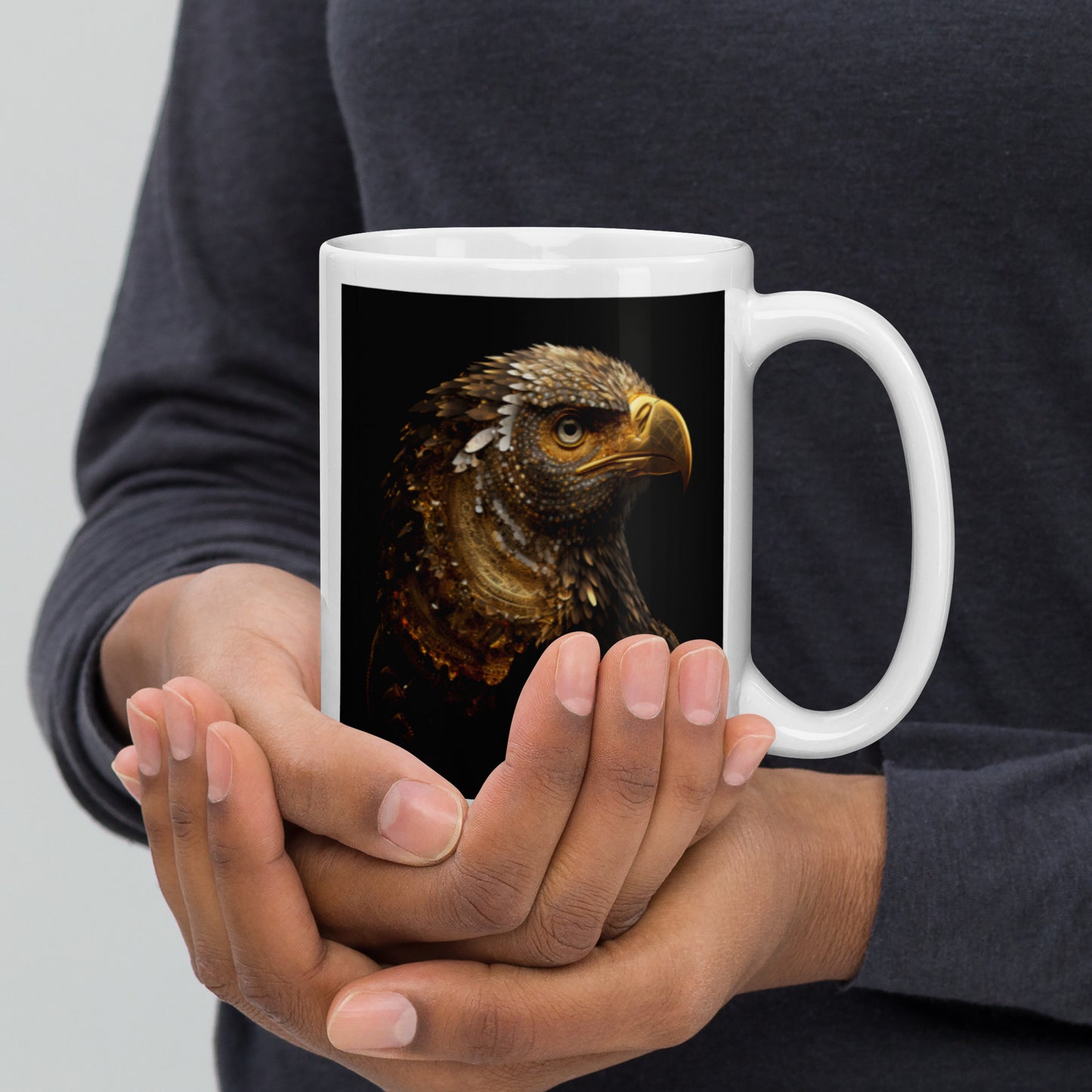 Jeweled Eagle White Coffee Mug